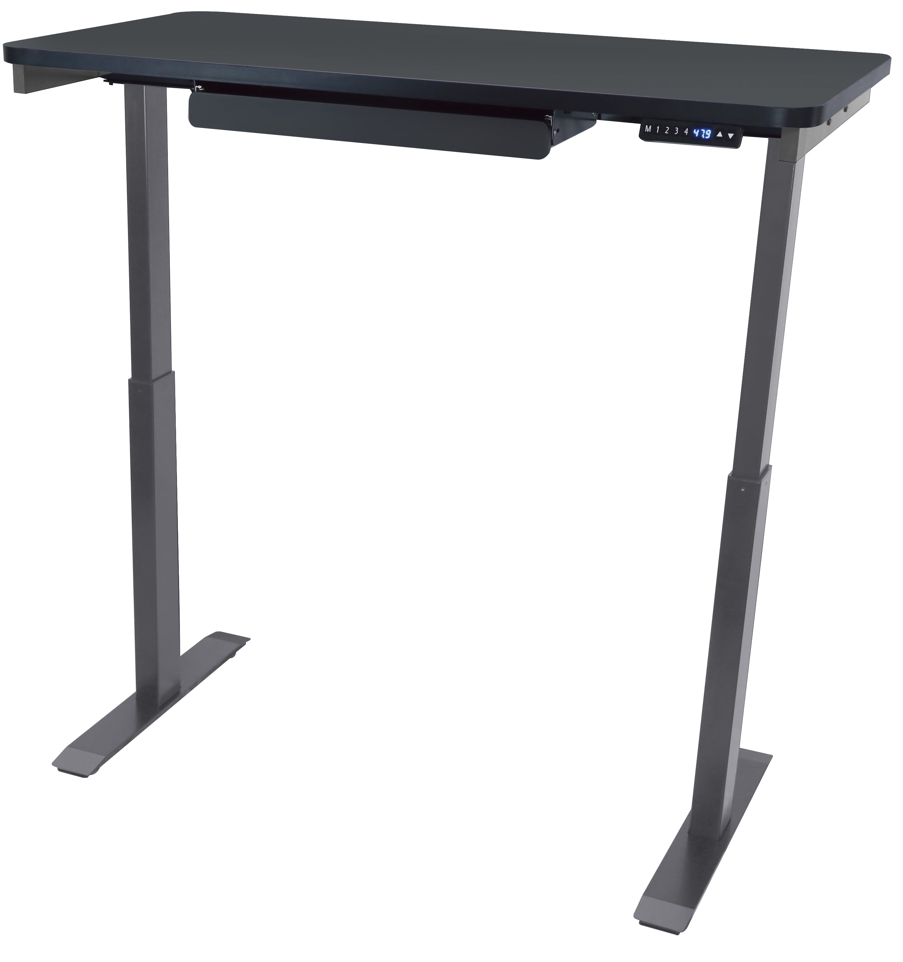 Motionwise Black Electric Height Adjustable Standing Desk, 24?x48", Height Adjustable 28"-48" with 4 pre-set height adjustments and USB Charge Port, Multiple Colors