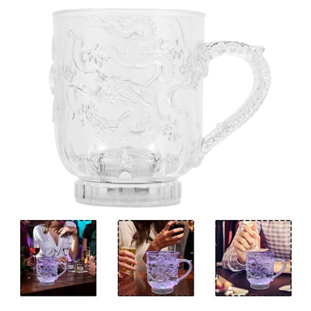 DINHEAROM Mug Transparent 1Pack 3.8In 3.1In 2.2In