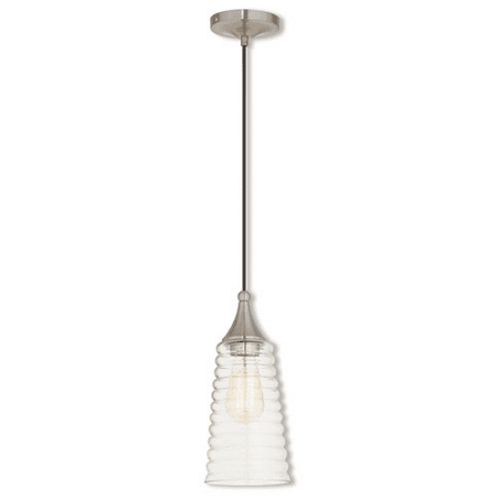 

Mini Pendants 1 Light With Clear Glass Material Brushed Nickel size 6 in 100 Watts - World of Crystal