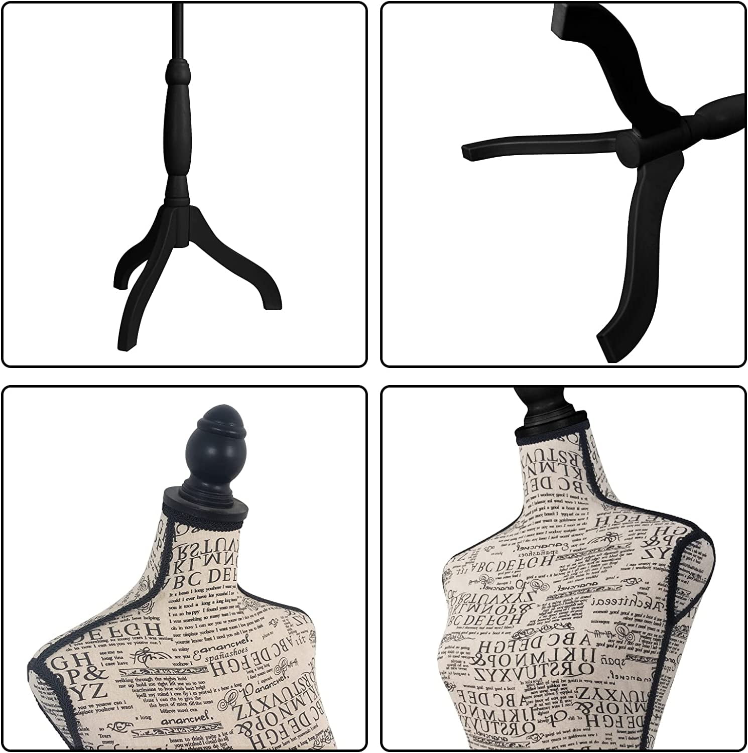 Female Mannequin Body, Dress Form Sewing Mannequin Torso with Adjustable Tripod Stand, Manikin Dressmakers Dress Jewelry Display(Fabric)