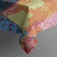 thumbnail image 3 of Colorful Pioneer Flower Patchwork Rectangle Tablecloth 60"x84",Waterproof Polyester Rectangle Table Cloth, Wipeable Spillproof Polyester Tablecloth for Dining, Camping, Indoor and Outdoor, 3 of 5