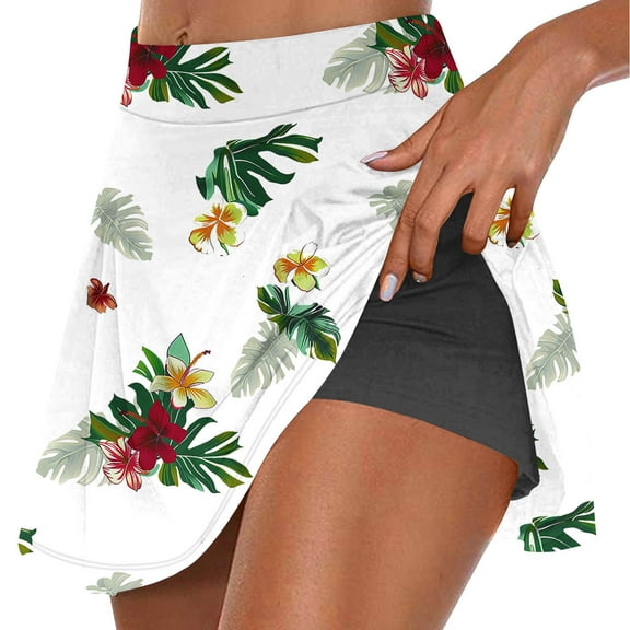 Tmtolofot Skirt Sets for Women basic casual ladies shorts for women flower print Biker comfy knickers going out clothing Athletic Athletic skorts