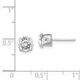 thumbnail image 2 of Boucles d'Oreilles Clous en Argent Sterling 925, Rond, 6 mm, à Pression, Zircone Cubique, Oxydes de Zirconium, 2 of 6