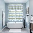 thumbnail image 3 of Sage Green Blue Striped Kitchen Curtains Sets for Windows 36 Inch Length, Farmhouse Sage Green Stripes Rod Pocket Window Treatments Tier Curtains and Valances Set for Bedroom/Bathroom, 3 of 8