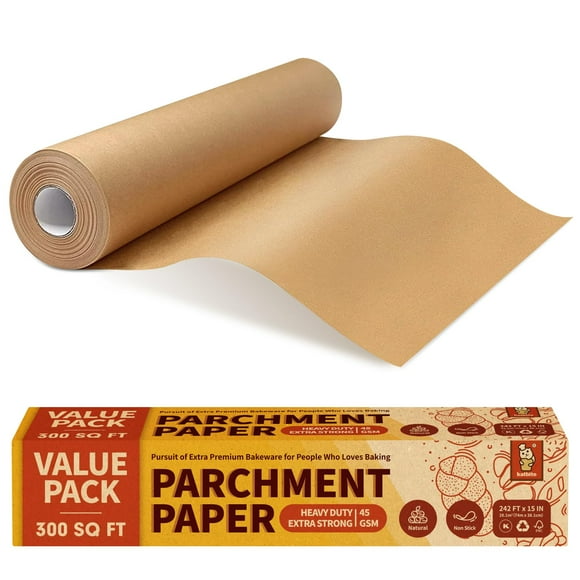Rollo de papel pergamino Katbite de 15 pulgadas x 74 m, 27,8 m², antiadherente