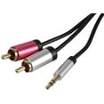 thumbnail image 1 of PRO SIGNAL Slim 3.5mm Stereo Plug to 2x Phono (RCA) Plug Lead, 10m Black, 1 of 1