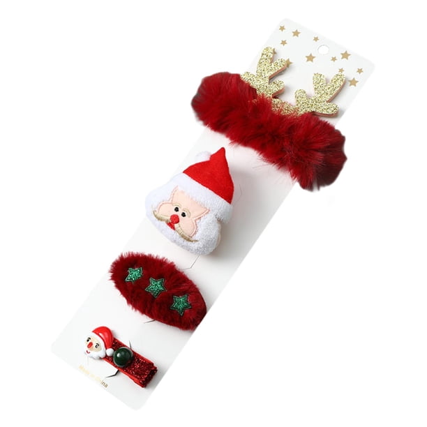 Accesorios para el cabello navideños, pinzas para el cabello navideñas para fotos, festivales y fiestas. Papá Noel