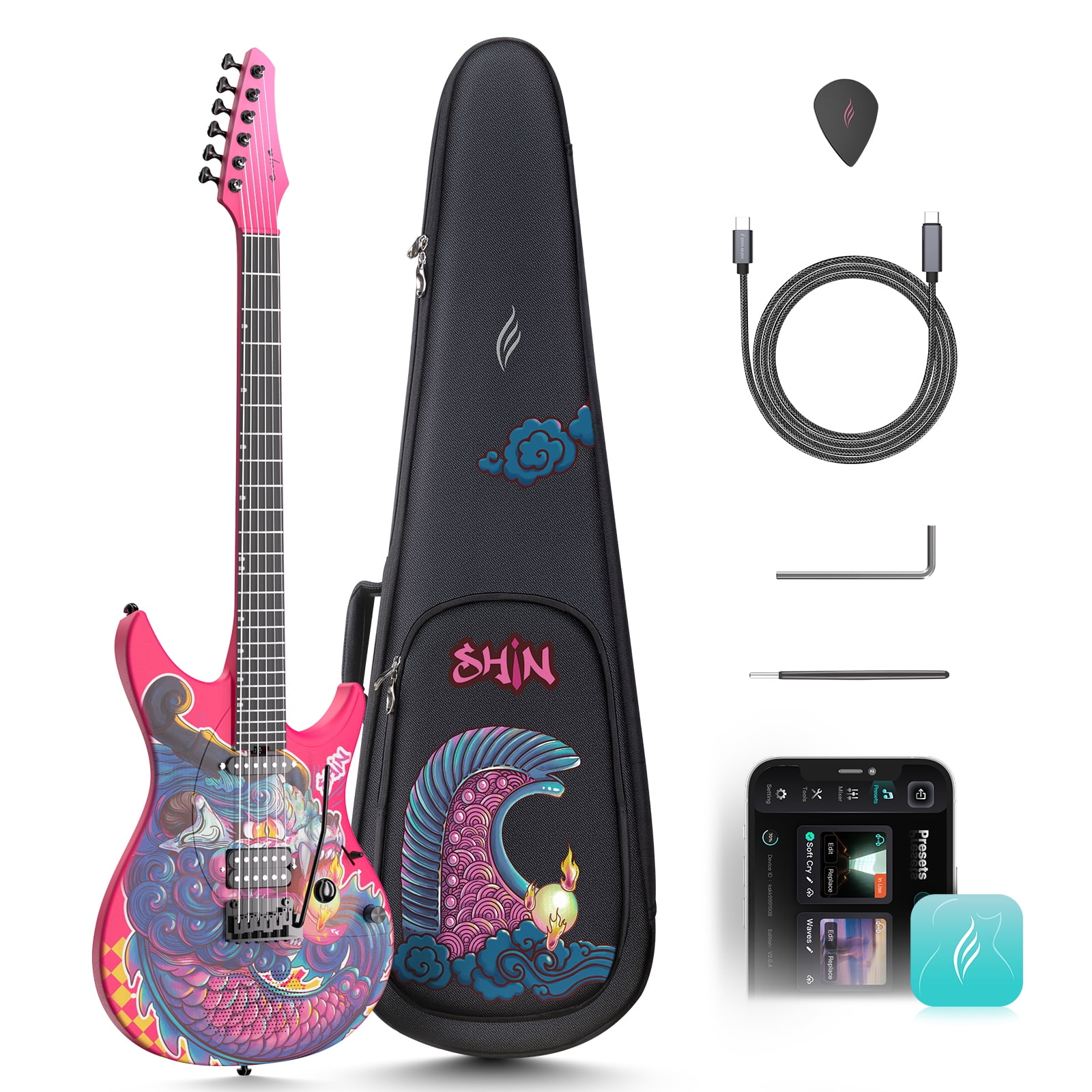 enya INSPIRE ギター Enya Inspire: Carbon Fiber Super Strat Smart Guitar