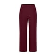 thumbnail image 4 of WHLBF Pants for Women Wide Leg High Waisted Loose Casual Pants Wine L, 4 of 6