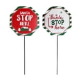 thumbnail image 1 of Octagon Santa Stop Here Metal Stake (Asstd) - Ensemble De 2, 1 of 1