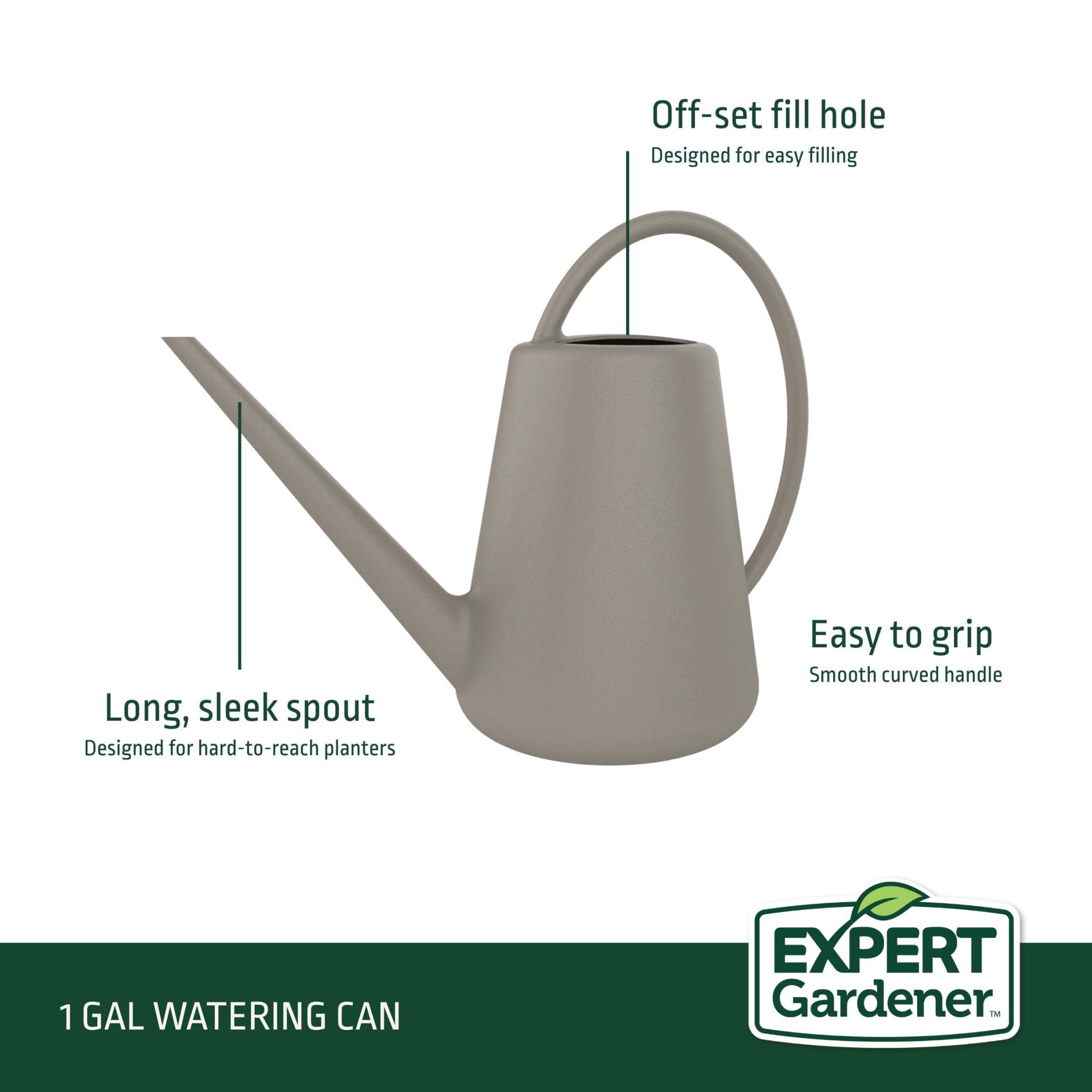 Expert Gardener 1 gal. Resin Watering Can, Birch Grey