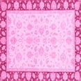 thumbnail image 1 of Ahgly Company Indoor Square Oriental Pink Traditional Area Rugs, 7' Square, 1 of 4