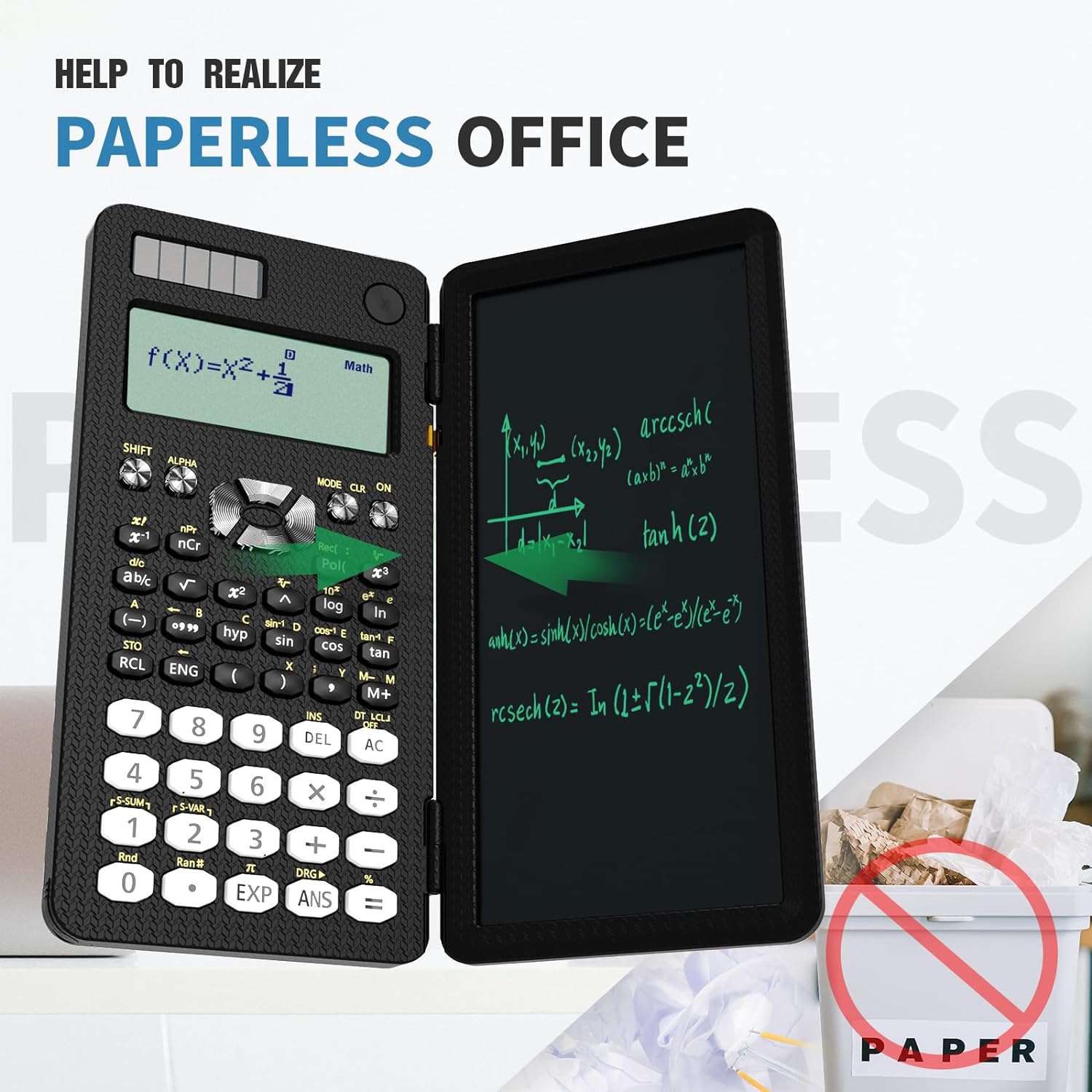 Newyes 82MS Scientific Calculator with Writing Tablet, Black photo 6