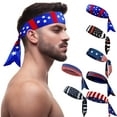 thumbnail image 3 of TERGAYEE Sweat Absorbing Headband,American Flag Style Bandana Headbands,Sweatbands for Men,Tie Headband for Sports Tennis Running Volleyball Football, 3 of 3