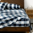 thumbnail image 4 of Bare Home Ultra-Soft Sheet Set - Premium 1800 Collection - Deep Pockets - 4-Pieces - King, Gingham Blue, 4 of 8
