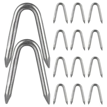 BERTDOMD 140pcs Iron U-Shaped Fence Staples Heavy-Duty Wire Fencing Fasteners Garden Fence Installation Tool for Securing Mesh Woven Fencing