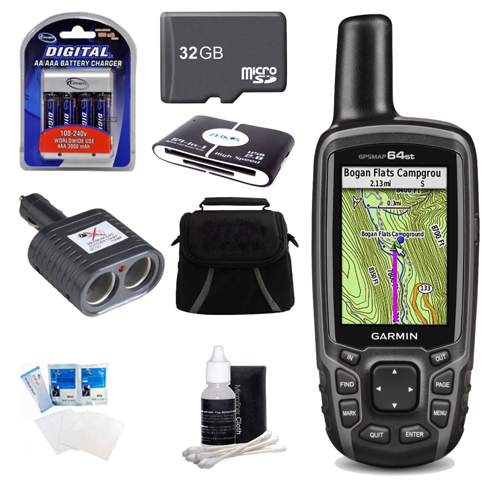 Garmin GPSMAP 64st Worldwide Handheld GPS BirdsEye + US Maps Bundle