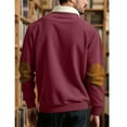 thumbnail image 4 of Fnnxeal Mens Polo Shirts Casual Fall Winter Breathable Collar Long Sleeve Wine Polo Shirts for Men Size 2XL, 4 of 4