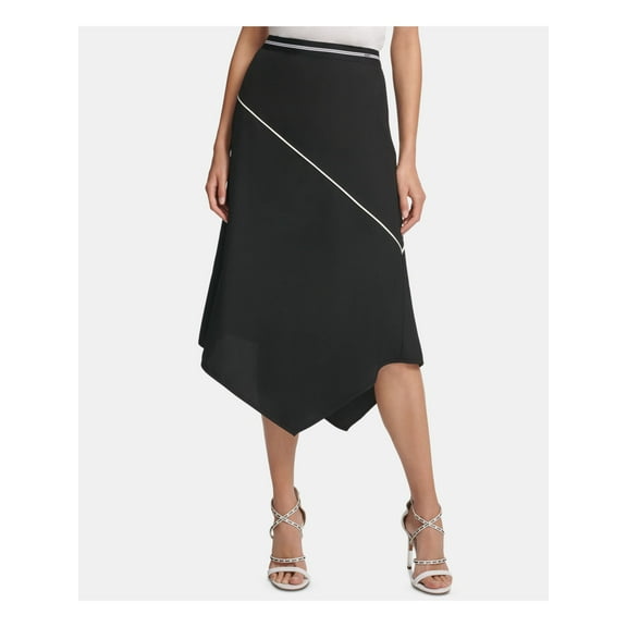 DKNY Womens Black Midi Trapeze Skirt Size: XS