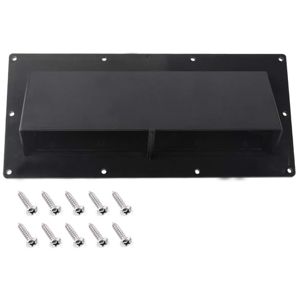 Gekufa Cubierta de ventilación para campana extractora de RV, color negro, cubierta de ventilación para estufa de RV/cubierta de ventilación de escape para RV (incluye 10 tornillos)
