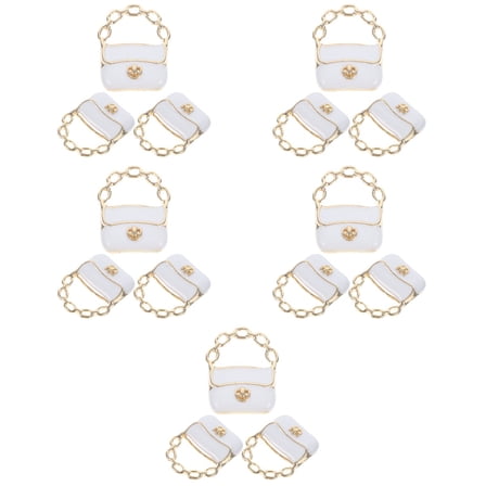 WORGEOUS 15 Pcs  Mini Handheld Bag Decorative Bag Model Miniature Chain Bags Doll House Small Purse for DIY
