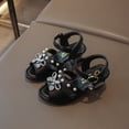 thumbnail image 2 of enyan Kids Sandals Girls Summer Sandals Outdoor Beach Anti-Slip Rubber Soft Sole Newborn Toddler First Walker Shoes,Black,Size 1, 2 of 7