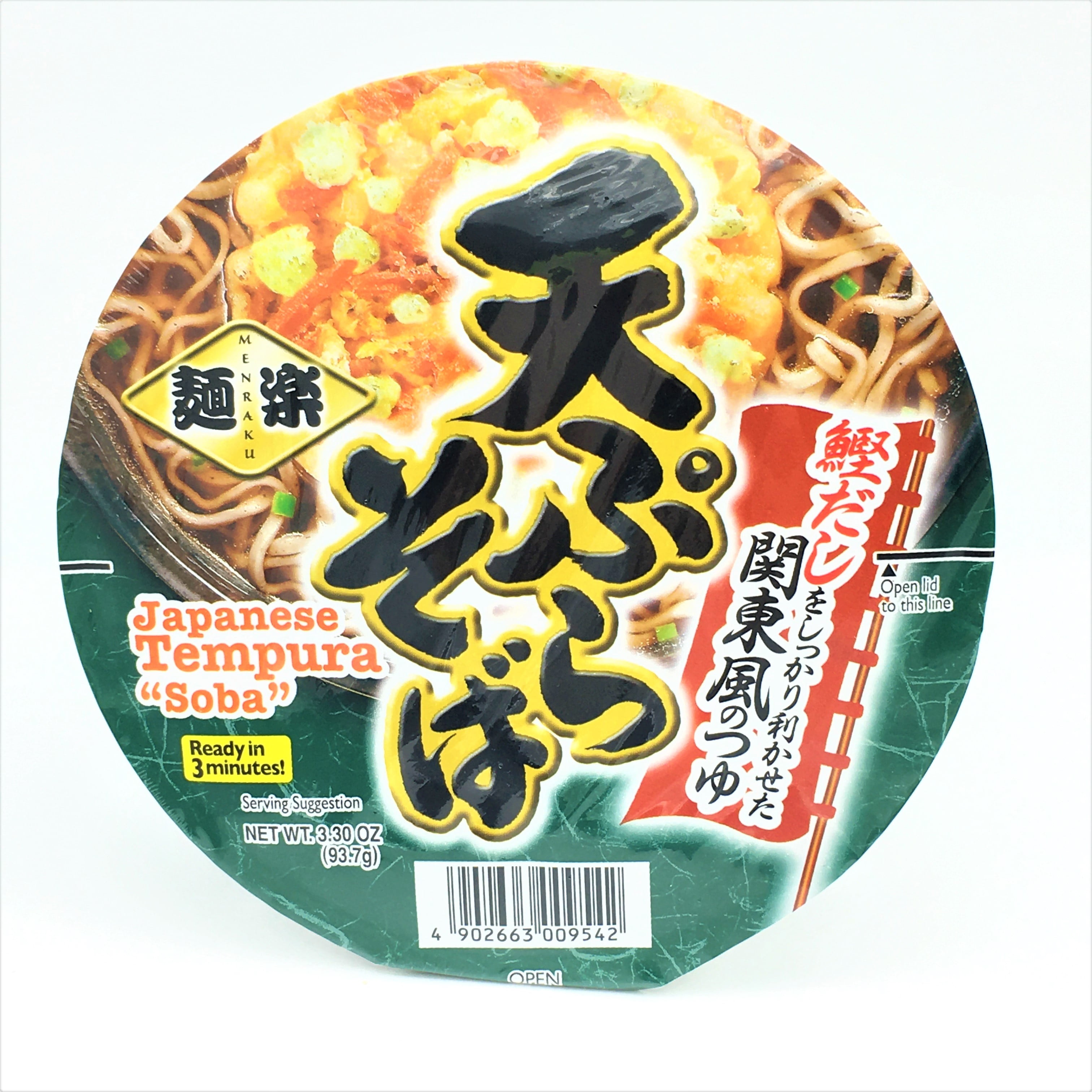 Menraku Japanese Ramen - Tempura Soba 3.3 oz X4