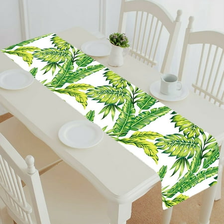 

ECZJNT Jungle Tropic Plants Banana Palm Leaves Hawaii table runner table cloth tea table cloth 14x72 inch