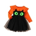 thumbnail image 3 of FYDUU Toddler Girl Halloween Dress Girls Long Sleeve Princess Tutu Dresses Cartoon Kids Casual Dresses Holiday Party Fall Winter Clothes 3-4 Years, 3 of 9