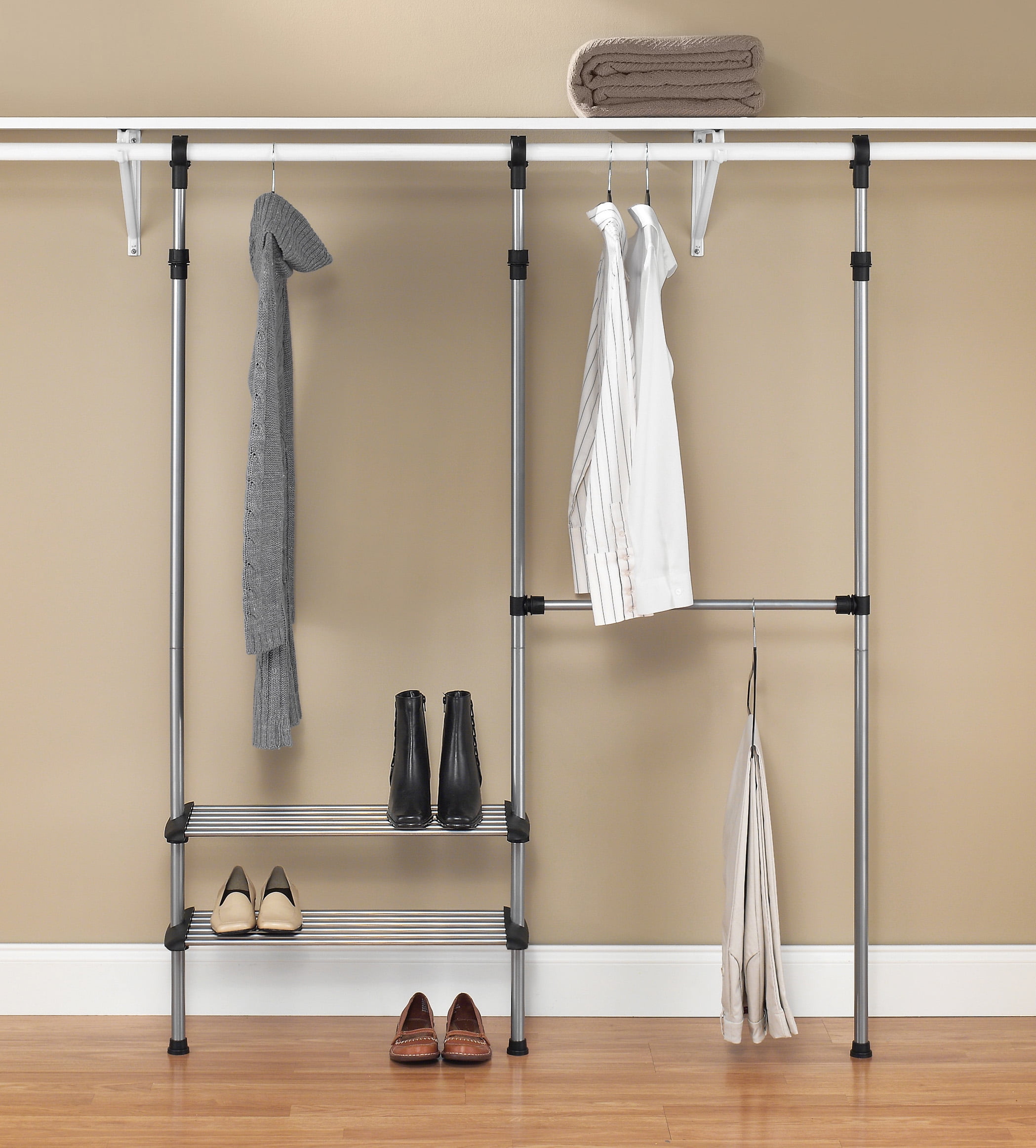 Whitmor Double Rod Closet Organizer Kit - Silver/Black, 1 ct