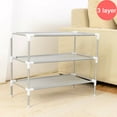 thumbnail image 3 of Expandable Stackable Shoe Rack Shelf 3-Tiers Simple Shoe Storage Organizer For Bedrooms/Doorways/Entryway, 3 of 5