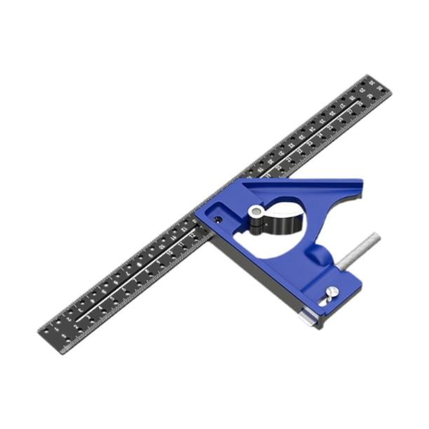 Escuadra de combinación, herramienta de medición profesional, regla de metal de 45/, escuadra de carpintero, regla en T para carpintero