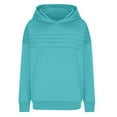 thumbnail image 5 of Otntypg Lightweight Hoodie Tops for Women Fall Casual Ruched Pleated Long Sleeve Hooded Pullover Sweatshirts Loose Fit Basic Athletic Hoodies Outwear Coat Light Blue S, 5 of 6