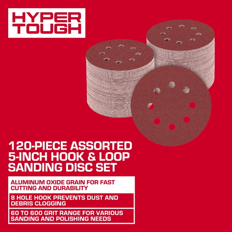 Hook And Loop Sanding Discs, 5-Inch, 120 Pieces, 60-600 Grit photo 3