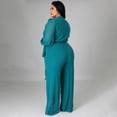 thumbnail image 3 of AURA Women Plus Size Jumpsuit Loose Fit High Waist Belted Casual Wide Leg Long Pants Outfit, 3 of 7