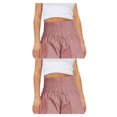 thumbnail image 1 of sweethay Pantalones cortos de mujer, pantalones de chándal de cintura alta, Fitness, caminar, motorista, ejercicio, playa, noche, dormir, Rosado XL 2Conjunto, 1 of 5