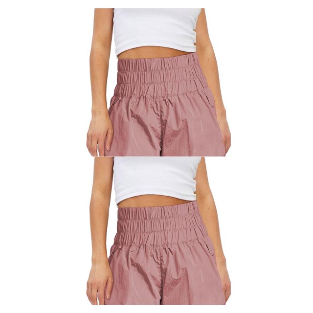 sweethay Pantalones cortos de mujer, pantalones de chándal de cintura alta, Fitness, caminar, motorista, ejercicio, playa, noche, dormir, Rosado XL 2Conjunto