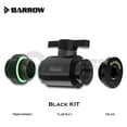 thumbnail image 3 of Barrow Water Stop Kit, Switch+Plug+Male to Male Fitting/Double Inner Water Colling Kit G1/4 Thread, Black/White/Silver Silver White kit, 3 of 4