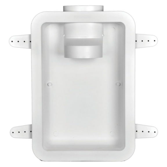 Recessed Dryer Vent Box 4 Inch - White Laundry Dryer Vent Kit - Space Saving Dryer Wall Vent - Protects Duct from Crushing & Lint - Includes Draft Blocker & Adapter 4"