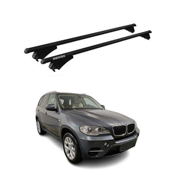 OMAC Top Roof Racks Cross Bars for BMW X5 E70 2010-2013 Aluminium Black 2Pcs
