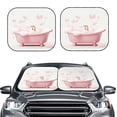 thumbnail image 2 of Haiem Cute Bathtub Windshield Sun Shade: Universal Foldable 2-Piece Car Front Window Sunshade - Blocks Uv Rays, And Reduces Heat,Essential Car Accessory Large, 2 of 7