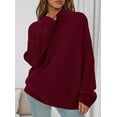 thumbnail image 3 of PRETTYGARDEN Womens Fall Casual Long Sleeve Tops Loose Mock Neck Drop Shoulder Knit Going Out Pullover Sweaters, 3 of 10