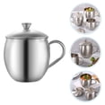 thumbnail image 5 of FRCOLOR Tasse à Bière Tasse à Lait Résistante à l'Usure Tasse à Bière Multifonction Tasse d'Eau en Acier Inoxydable Tasse à Café Approvisionnement (500 ml), 3,74 Pouces X 3,54 Pouces X 3,54 Pouces, 5 of 5