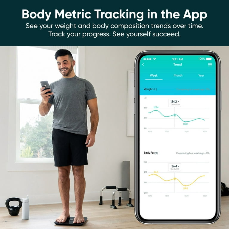 Wyze Smart Scale, Body Fat Digital WiFi Scale and Body Weight Composition  BMI Smart Scale, Heart Rate Monitor Tracker, Wireless Body Fat Percentage