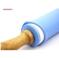 thumbnail image 3 of Rodillo de Silicona Superficie Antiadherente Mango de Madera 1.97X15.15 (Azul), 3 of 4