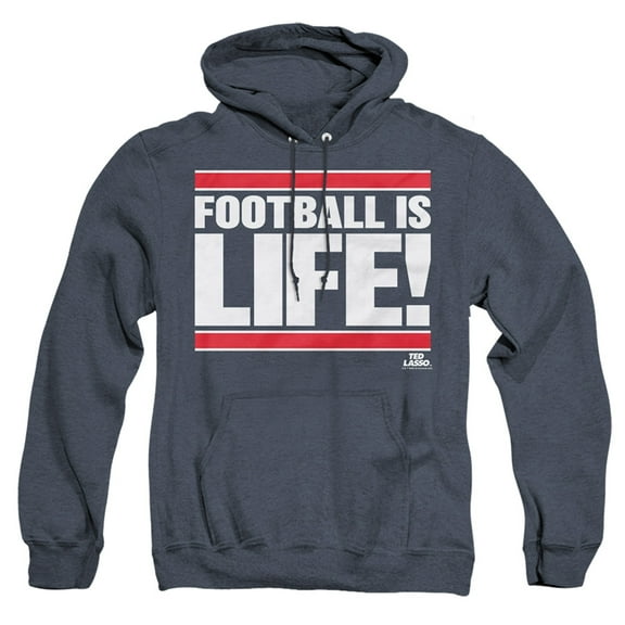 Ted Lasso Football Is Life Unisex Adult Pull-Over Heather Hoodie,Navy, Small