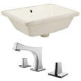 thumbnail image 1 of 18.25-in. W Rectangle Bathroom Undermount Sink Set In Biscuit - Chrome Hardware AI-22806, 1 of 8