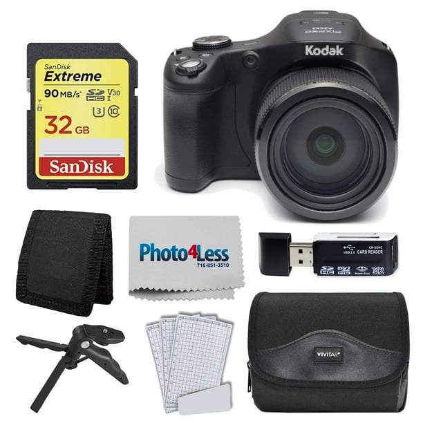 Kodak PIXPRO AZ652 20.68MP Digital Camera (Black) + SanDisk 32GB SD