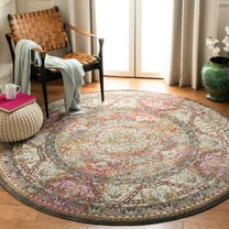 Safavieh  Luxor Keritza Boho Medallion Distressed Rug 6'7" x  6'7" 6' Round Indoor Living Room,Bedroom,Dining Room Round
