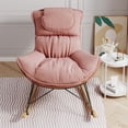 thumbnail image 3 of Aukfa Upholstered Rocking Chaise Lounge Chair for Home Office, Velvet, Pink, 3 of 10